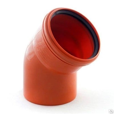 Отвод канализационный D110x45гр., цвет оранжевый - фото 5987