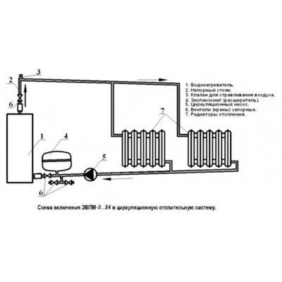 Электроводонагреватель эвпм 9 схема подключения