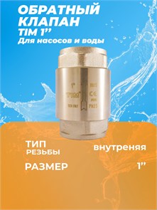 {{productViewItem.photos[photoViewList.activeNavIndex].Alt || productViewItem.photos[photoViewList.activeNavIndex].Description || 'Обратный клапан с металлическим седлом вн/вн 1&quot; TIM'}}
