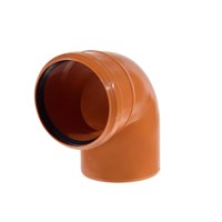 Отвод канализационный D110x87гр., цвет оранжевый