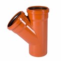 Тройник канализационный D110x110x45гр., цвет оранжевый 28004 - фото 22521
