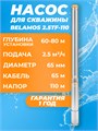 Насос погружной скважинный Belamos 2.5TF-110/2,5м,  каб. 60м. БЕЛАМОС 2.5TF-110/2.5_60 - фото 23018